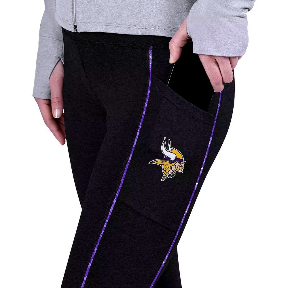 Certo NFL Minnesota Vikings Assembly Leggings Black Small High Rise Pockets‎ NEW